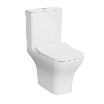 Kartell Eklipse Square Open Back Close Coupled WC Pan With Cistern and Soft Close Seat