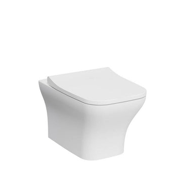 Kartell Eklipse Square Wall Hung Rimless WC Pan With Soft Close Seat