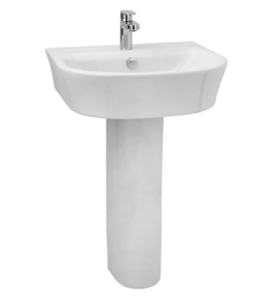 Kartell K-Vit Eklipse Square 550mm 1TH Basin & Semi Pedestal