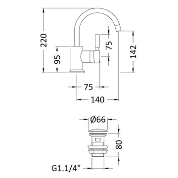 HR Tec Single Lever Mini Mono Basin Mixer