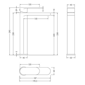 Binsey High-Rise Mono Basin Mixer (No Waste)