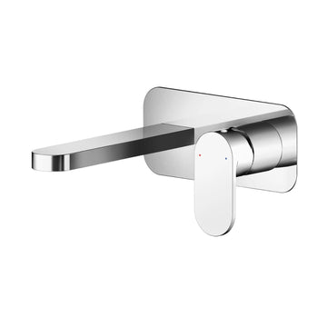 Binsey Wall Mounted 2 Tap Hole Basin Mixer With Plate