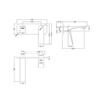 HR Drift Wall Plated Single Lever Basin Mixer