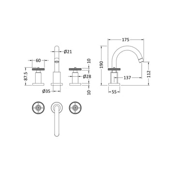 HR Revolution 3 Tap Hole Basin Mixer