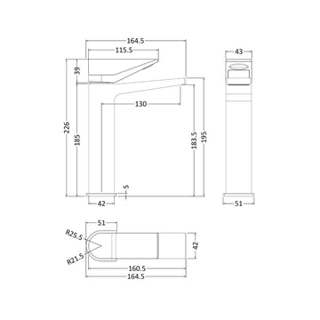 HR Soar Tall Mono Basin Mixer