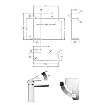 Windon Eco Mono Basin Mixer With Push Button Waste