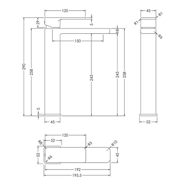 Windon High-Rise Mono Basin Mixer (No Waste)