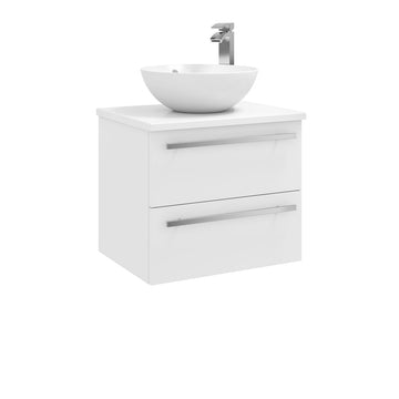 Kartell Purity 600mm 2 Drawer Wall Mounted Vanity Unit with Worktop and Countertop Basin