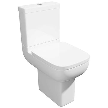 Kartell K-Vit Options 600 White Comfort Height Close Coupled WC Pan With Cistern And Soft Close Seat