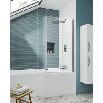 L-Shaped Hinged Bath Screen