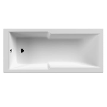 Shower Baths Eternalite Square Single Ended Straight Shower Bath 1700mm x 750mm