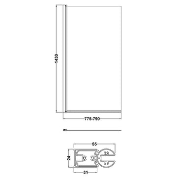 Square Bath Screen