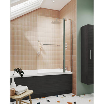 Square Bath Screen With Fixed Panel & Rail