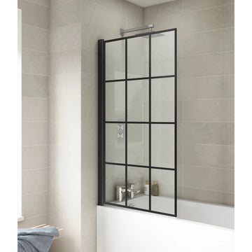 Square Black Framed Bath Screen