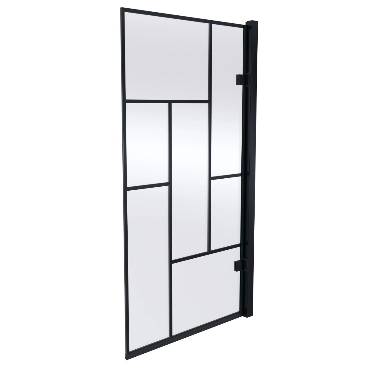 Square Hinged Abstract Bath Screen