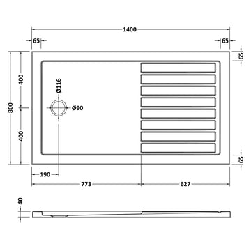 Rectangular Walk-In Slimline Shower Tray