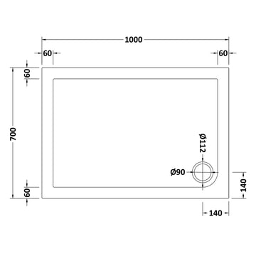 Slip Resistant Rectangular Slimline Shower Tray