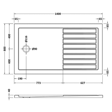 Slip Resistant Rectangular Walk-In Shower Tray