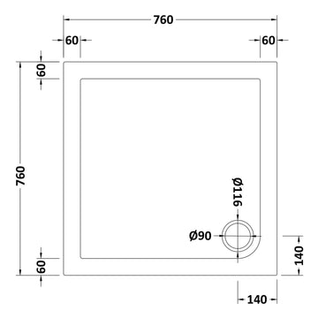 Slip Resistant Square Slimline Shower Tray