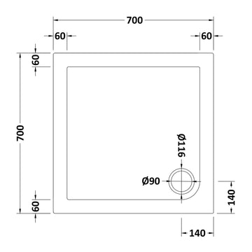 Square Slimline Shower Tray