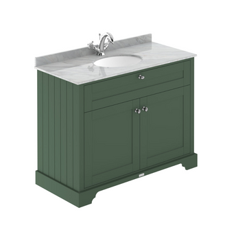 HR Floor Standing 2 Door Vanity Unit with 1 Tap Hole Grey Marble Top 1000m