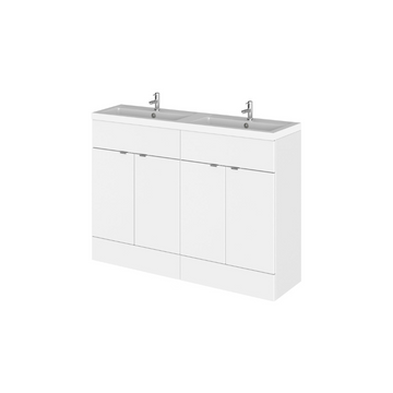 HR Fusion Floor Standing 4 Door Vanity Unit & Twin Polymarble Basin 1200mm