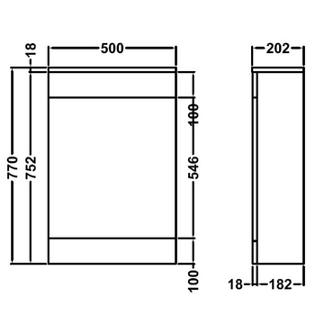 Mayford Floor Standing Slim WC Unit Including Concealed Cistern 500mm