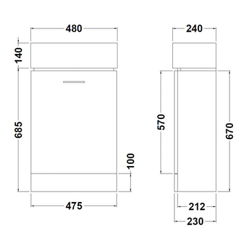 Mayford Floor Standing Single Door Compact Vanity Unit with Ceramic Basin