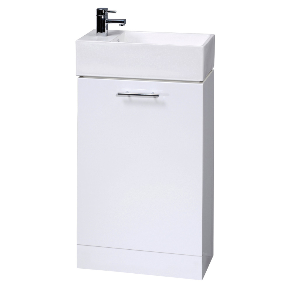 Mayford Floor Standing Single Door Compact Vanity Unit with Ceramic Basin