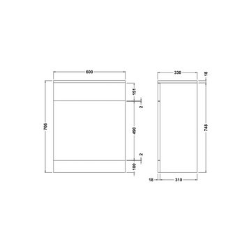 Mayford Floor Standing WC Unit 600mm