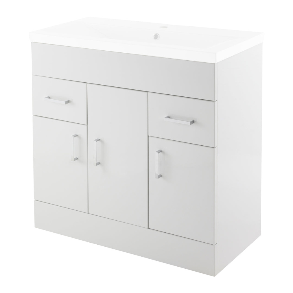 Eden Floor Standing 3 Door 2 Drawer Vanity Cabinet 800mm