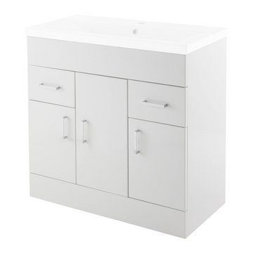 Eden Floor Standing 3 Door 2 Drawer Vanity Cabinet 800mm