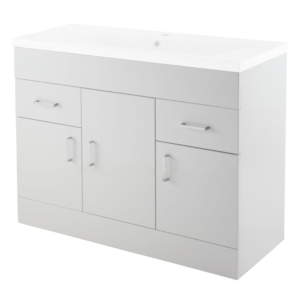 Eden Floor Standing 3 Door 2 Drawer Vanity Cabinet 1000mm