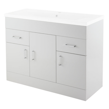 Eden Floor Standing 3 Door 2 Drawer Vanity Cabinet 1000mm