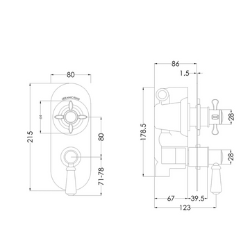 Selby Traditional Twin Concealed Valve with Diverter