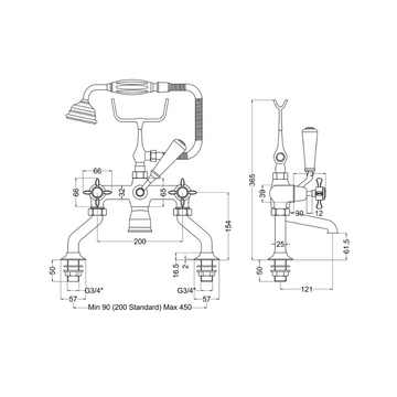 Selby Deck Mounted Bath Shower Mixer