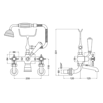 Selby Wall Mounted Bath Shower Mixer