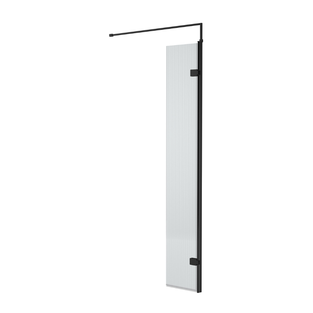 Fluted Wetroom Fluted Wetroom 8mm Toughened Safety Glass Swing Return Screen