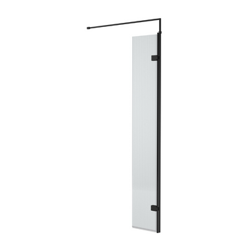 Fluted Wetroom Fluted Wetroom 8mm Toughened Safety Glass Swing Return Screen