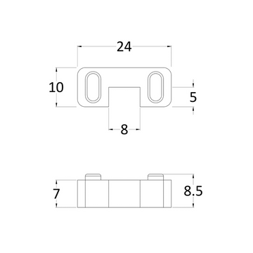 Wetroom Screen Horseshoe Support Polished Chrome