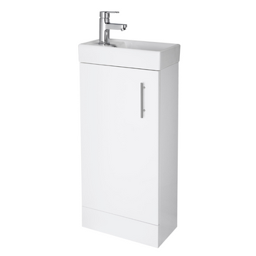 Vault Floor Standing Single Door Compact Vanity Unit with Ceramic Basin 400mm