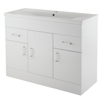 Eden Floor Standing 3 Door 2 Drawer Vanity Unit with Minimalist Basin 1000mm