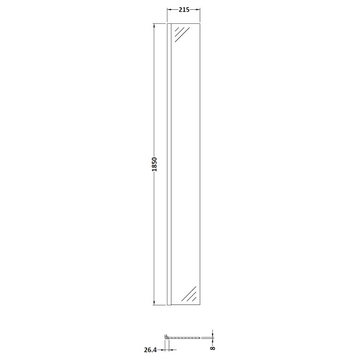 Wetroom Return Screen 215 x 1850mm