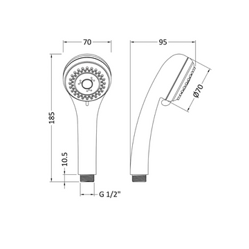 Shower Accessories Three Function Handset