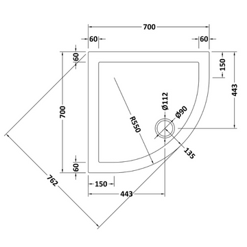 Quadrant Slimline Shower Tray