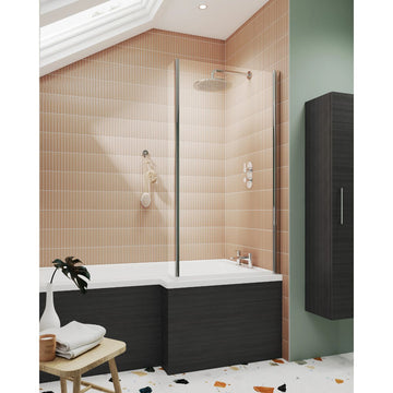 L-Shaped Bath Screen Hinged