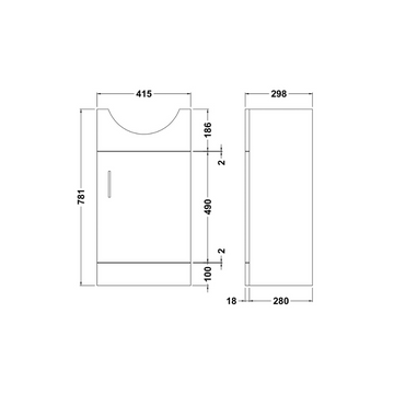 Mayford Floor Standing 1 Door Vanity Unit 450mm