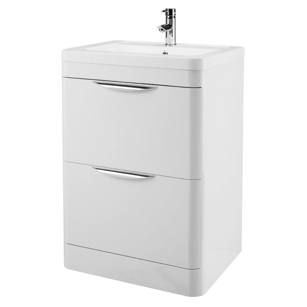 Parade Floor Standing 2 Drawer Vanity Unit with Ceramic Basin 600mm