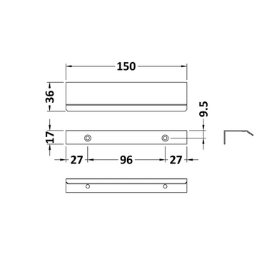 Handles Finger Pull Handle 150mm