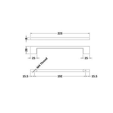 Handles D Handle 192mm Centres